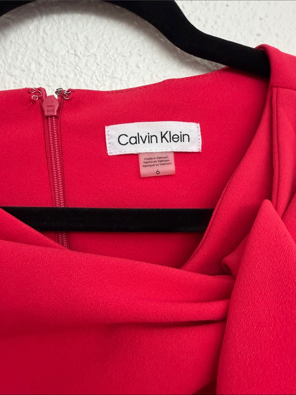 Calvin Klein Hot Pink Bow-Detail Sheath Dress - Picture 2 of 4